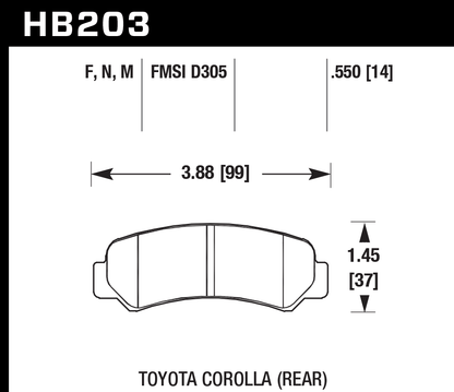 Hawk Performance HB203F.550 HPS Brake Pads Rear
