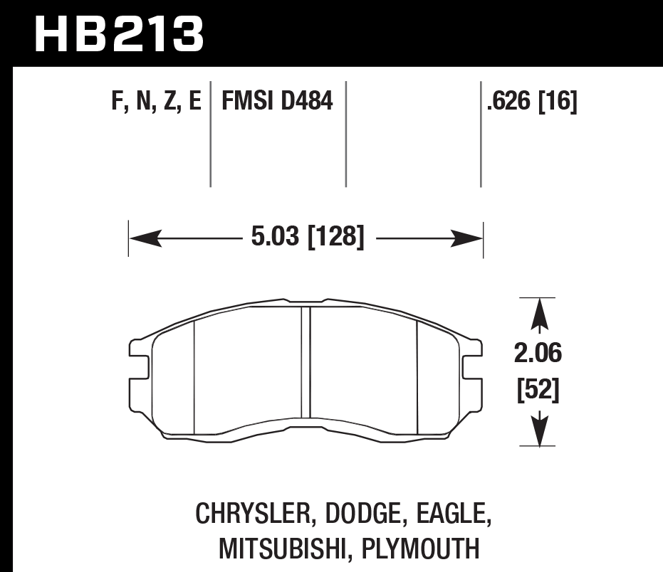 Hawk Performance HB213E.626 Blue 9012 Brake Pads Front