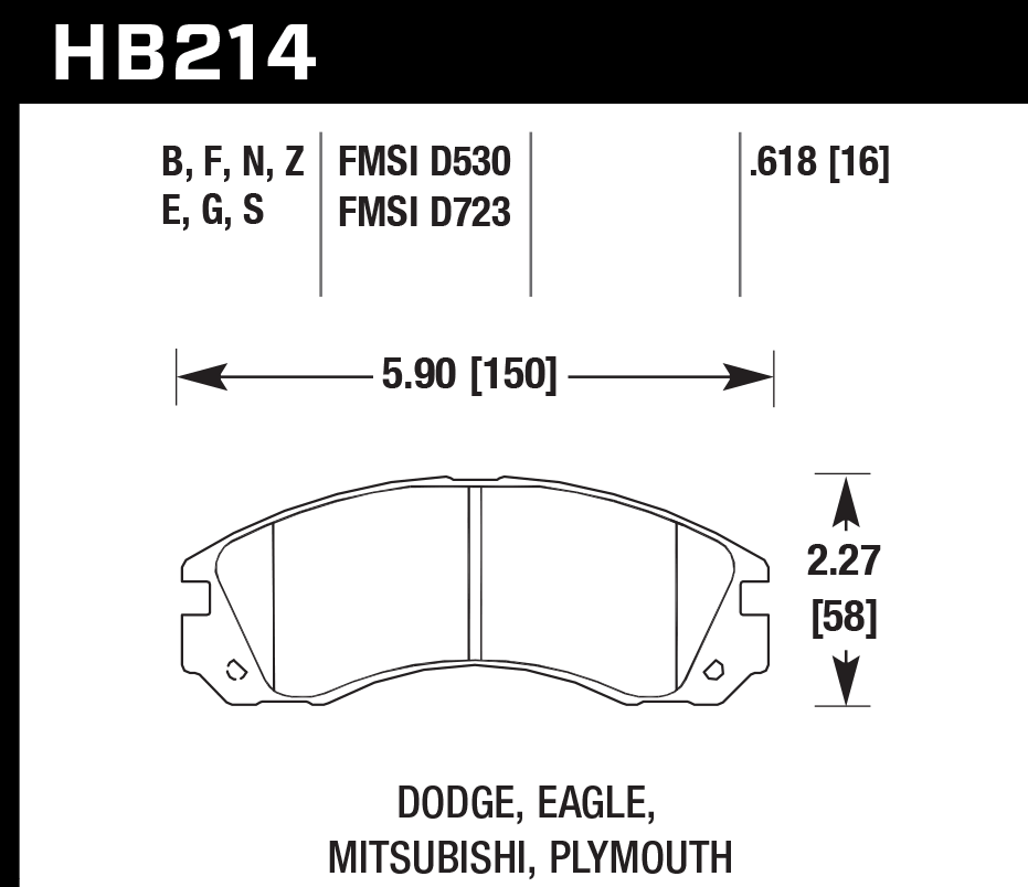 Hawk Performance HB214E.618 Blue 9012 Brake Pads Front