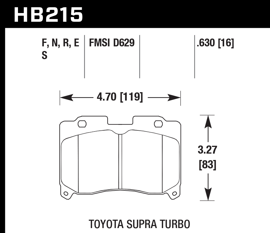Hawk Performance HB215N.630 HP Plus Brake Pads Front