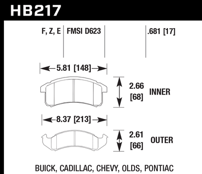 Hawk Performance HB217E.681 Blue 9012 Brake Pads Front