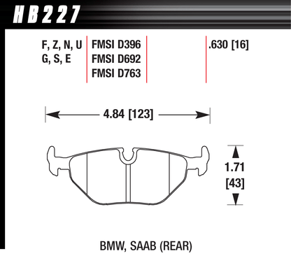Hawk Performance HB227D.630 ER-1 Brake Pads Rear