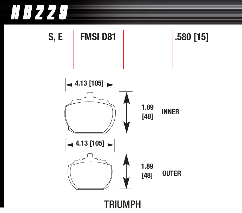 Hawk Performance HB229E.580 Blue 9012 Brake Pads Front
