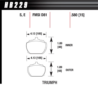 Hawk Performance HB229D.580 ER-1 Brake Pads Front