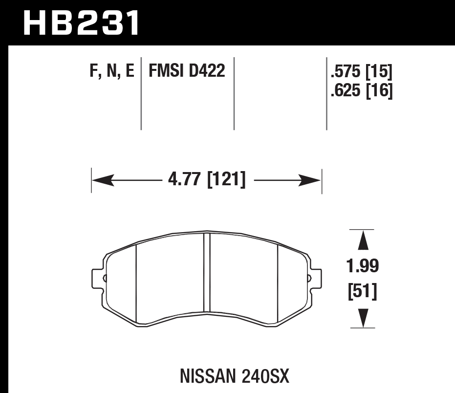 Hawk Performance HB231B.625 HPS 5.0 Brake Pads Front