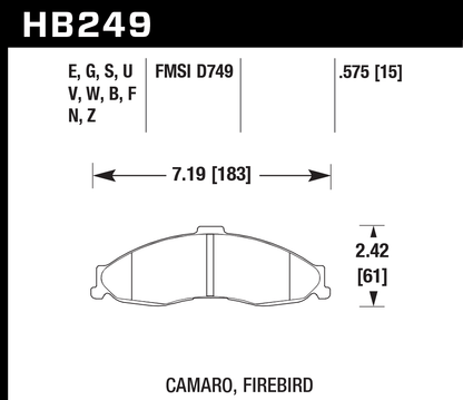 Hawk Performance HB249Z.575 PC Brake Pads Front