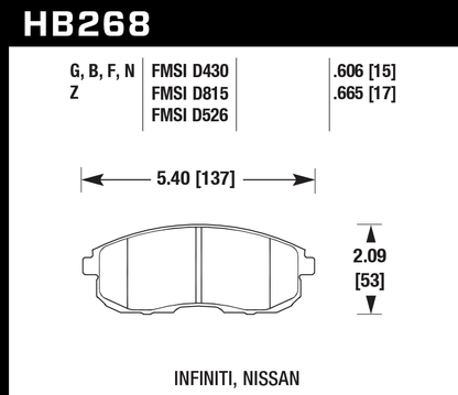 Hawk Performance HB268G.665 DTC-60 Brake Pads Front