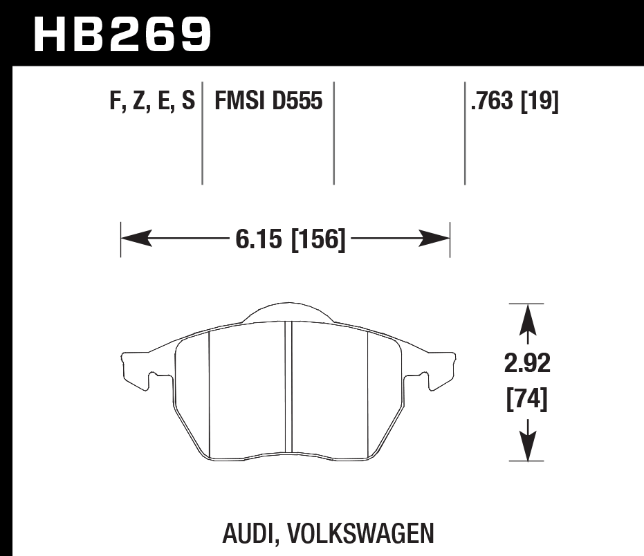 Hawk Performance HB269E.763 Blue 9012 Brake Pads Front