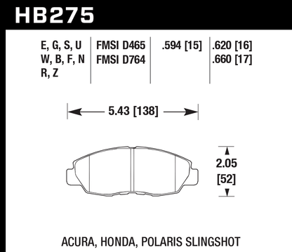 Hawk Performance HB275Z.620 PC Brake Pads Front