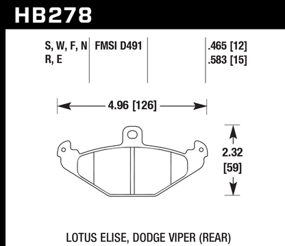 Hawk Performance HB278N.465 HP Plus Brake Pads Rear