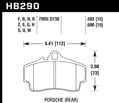 Hawk Performance HB290U.583 DTC-70 Brake Pads Rear