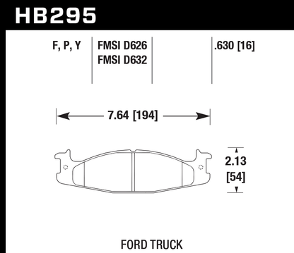 Hawk Performance HB295P.630 SuperDuty Brake Pads Front