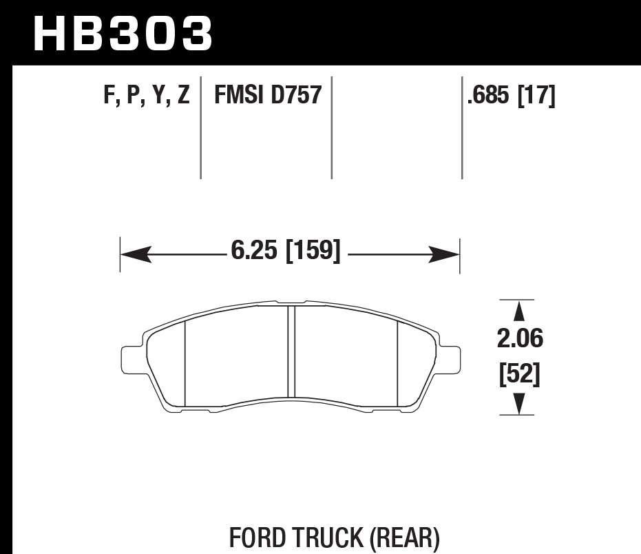 Hawk Performance HB303Y.685 LTS Brake Pads Rear