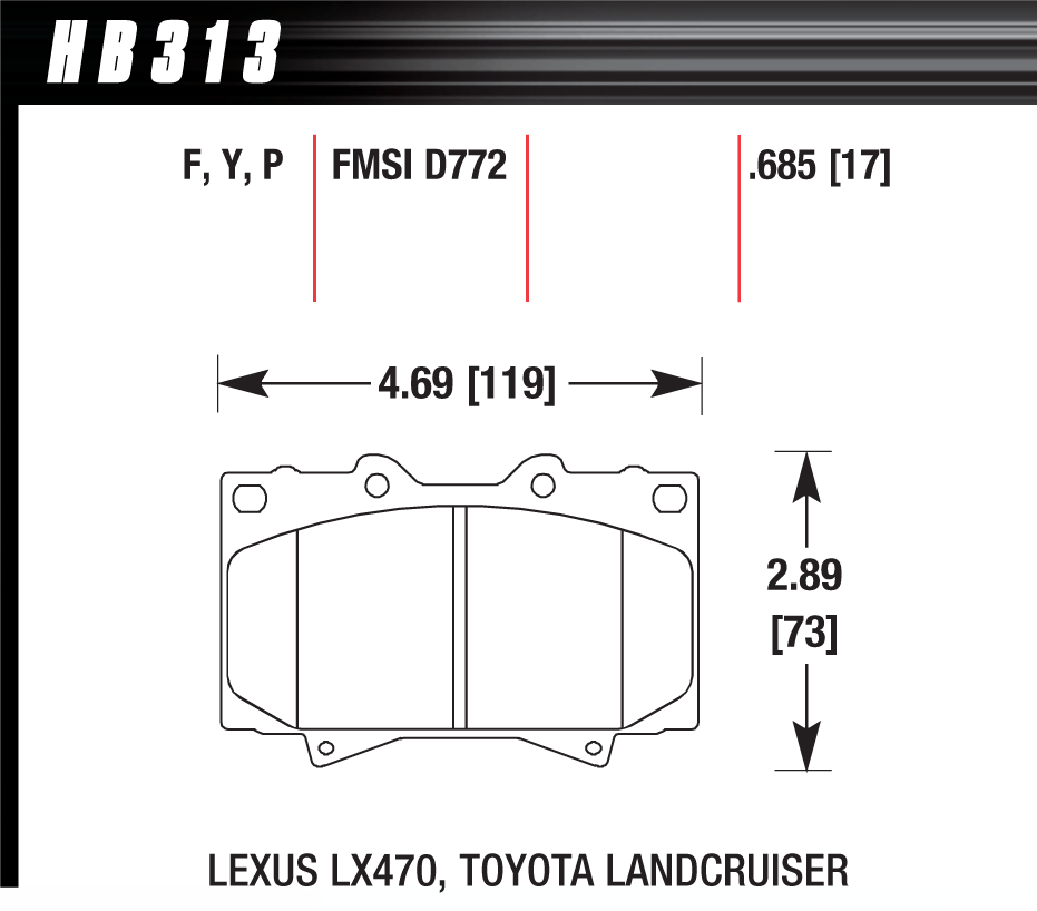 Hawk Performance HB313F.685 HPS Brake Pads Front