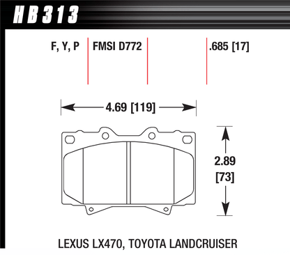 Hawk Performance HB313F.685 HPS Brake Pads Front