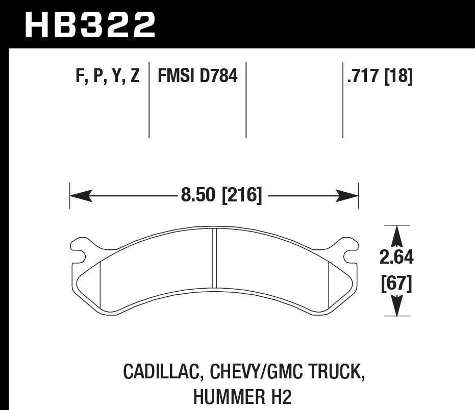 Hawk Performance HB322F.717 HPS Brake Pads Rear