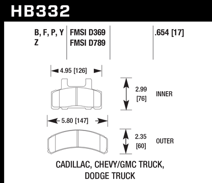 Hawk Performance HB332Z.654 PC Brake Pads Front