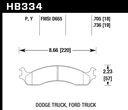 Hawk Performance HB334P.705 SuperDuty Brake Pads Front