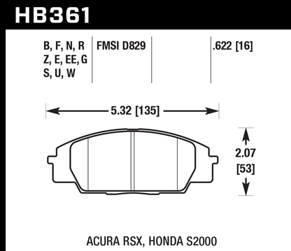 Hawk Performance HB361N.622 HP Plus Brake Pads Front