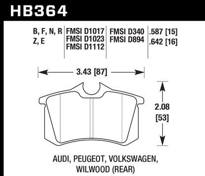 Hawk Performance HB364B.642 HPS 5.0 Brake Pads Rear
