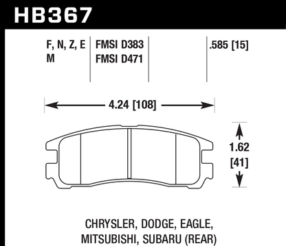 Hawk Performance HB367B.606 HPS 5.0 Brake Pads Rear