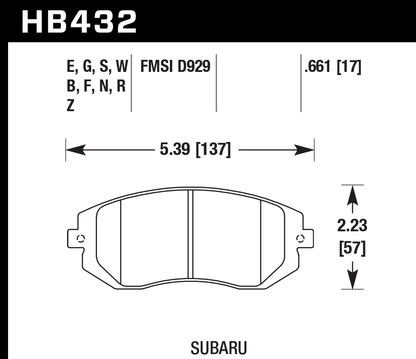 Hawk Performance HB432N.661 HP Plus Brake Pads Front