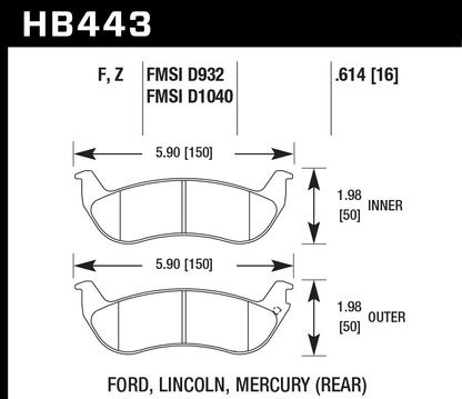 Hawk Performance HB443F.614 HPS Brake Pads Rear
