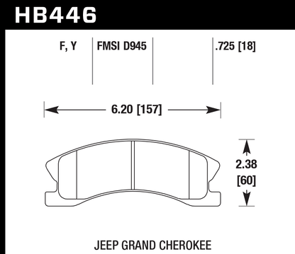 Hawk Performance HB446Y.725 LTS Brake Pads Rear