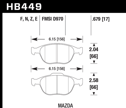 Hawk Performance HB449Z.679 PC Brake Pads Front