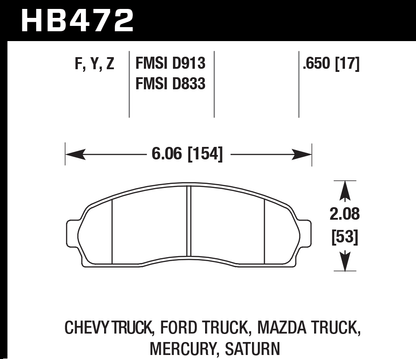 Hawk Performance HB472Y.650 LTS Brake Pads Front
