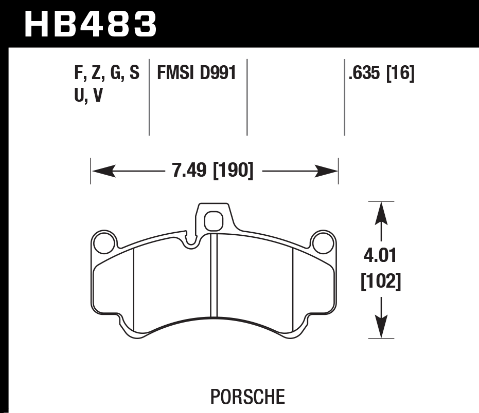 Hawk Performance HB483F.635 HPS Brake Pads Front