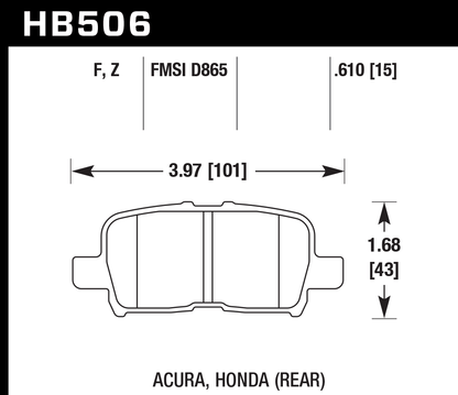Hawk Performance HB506F.610 HPS Brake Pads Rear