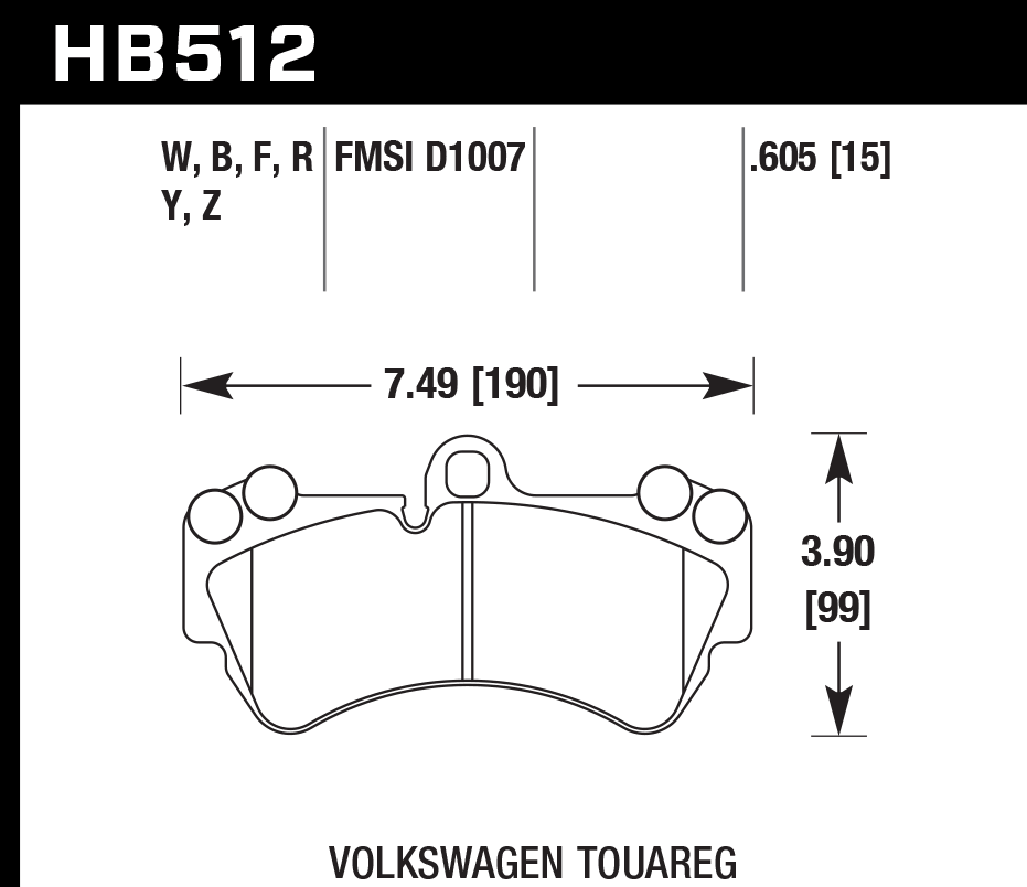 Hawk Performance HB512Z.605 PC Brake Pads Front