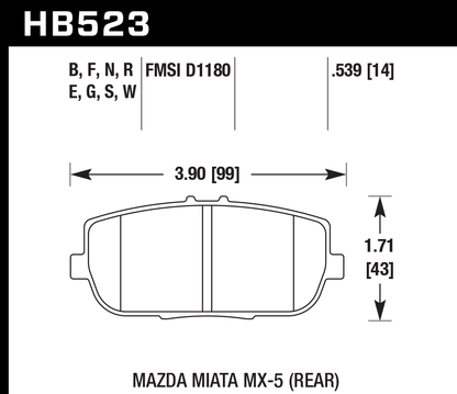Hawk Performance HB523F.539 HPS Brake Pads Rear