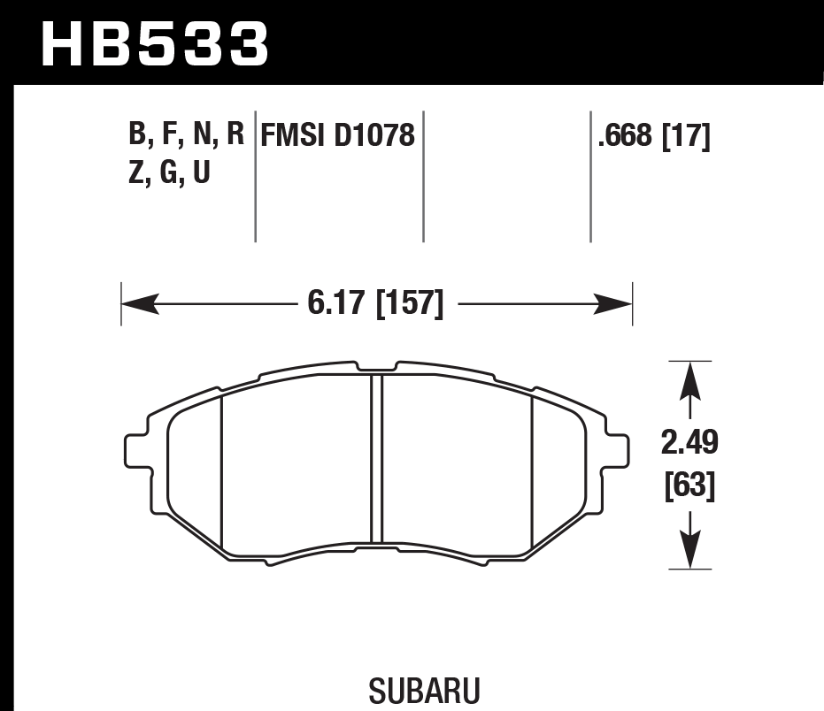 Hawk Performance HB533G.668 DTC-60 Brake Pads Front