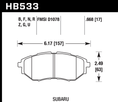 Hawk Performance HB533F.668 HPS Brake Pads Front