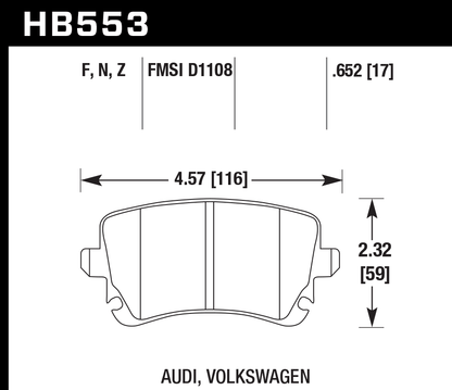 Hawk Performance HB553N.652 HP Plus Brake Pads Rear