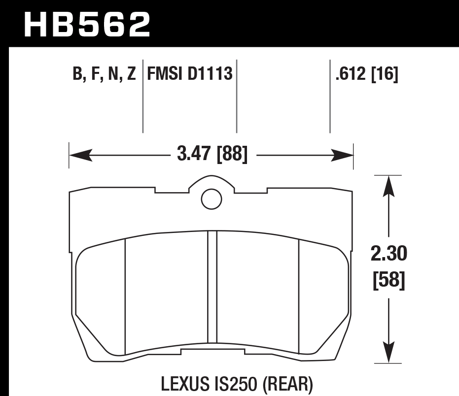 Hawk Performance HB562B.612 HPS 5.0 Brake Pads Rear