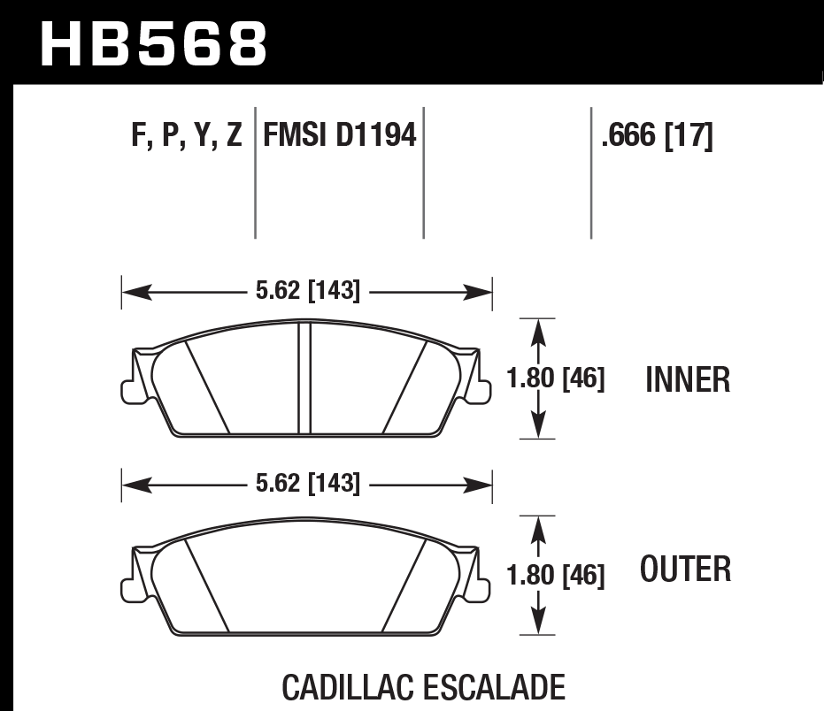 Hawk Performance HB568P.666 SuperDuty Brake Pads Rear