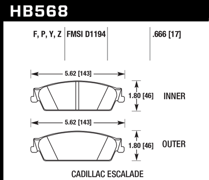 Hawk Performance HB568P.666 SuperDuty Brake Pads Rear