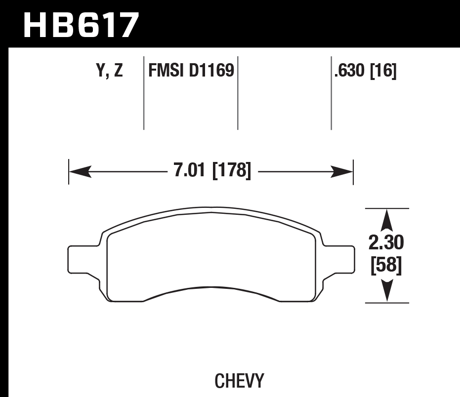 Hawk Performance HB617Z.630 PC Brake Pads Front