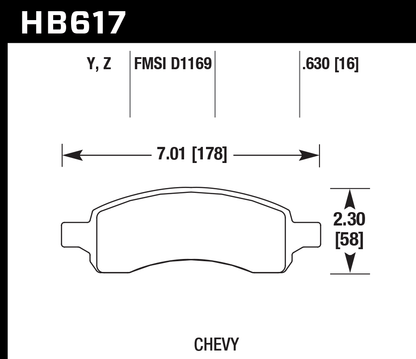 Hawk Performance HB617Z.630 PC Brake Pads Front