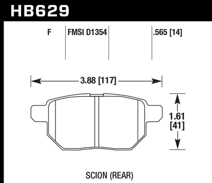 Hawk Performance HB629F.565 HPS Brake Pads Rear