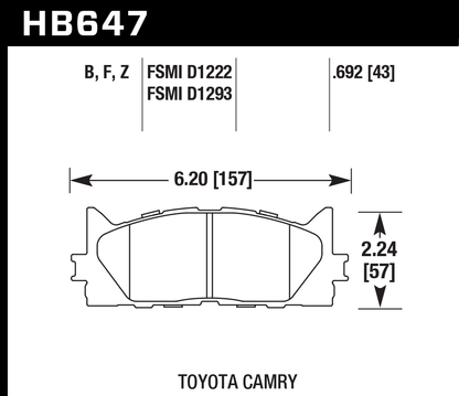 Hawk Performance HB647Z.692 PC Brake Pads Front