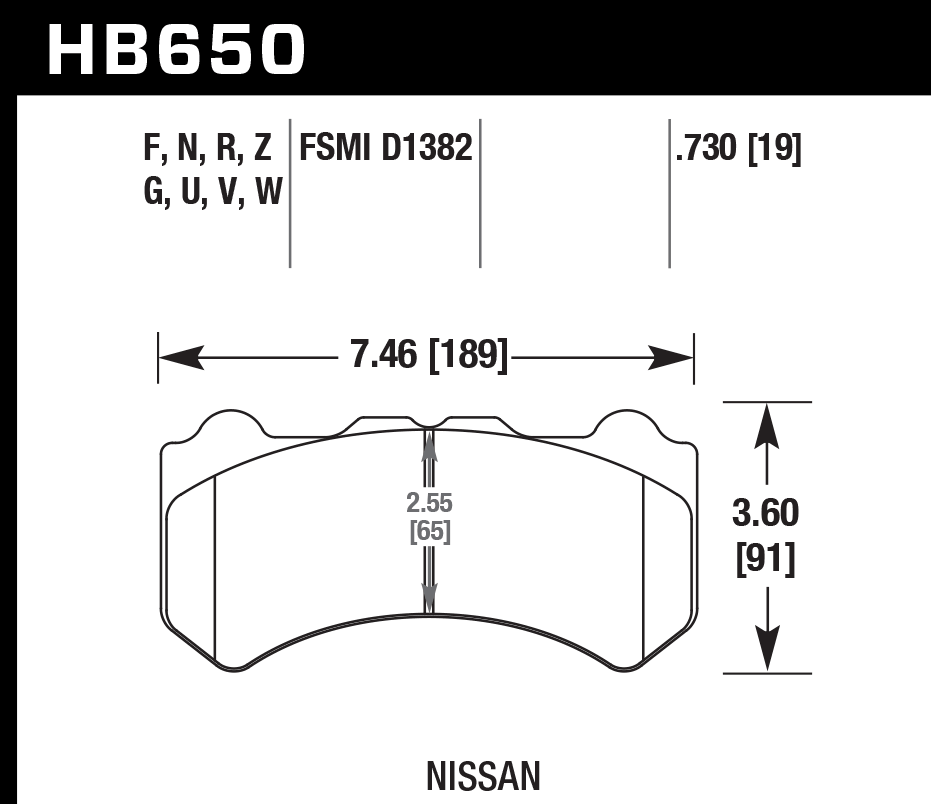Hawk Performance HB650W.730 DTC-30 Brake Pads Front