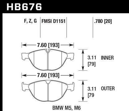 Hawk Performance HB676F.780 HPS Brake Pads Front