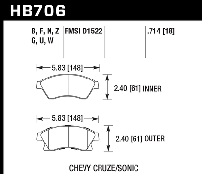 Hawk Performance HB706N.714 HP Plus Brake Pads Front