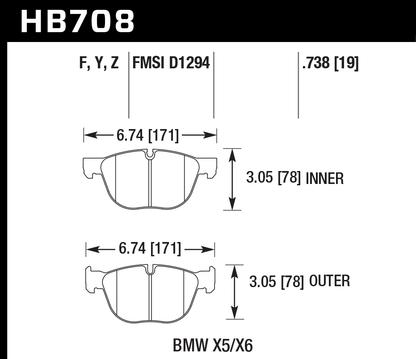 Hawk Performance HB708Y.738 LTS Brake Pads Front