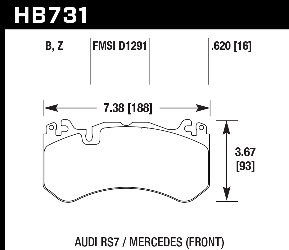 Hawk Performance HB731Z.620 PC Brake Pads Front
