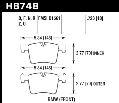 Hawk Performance HB748U.723 DTC-70 Brake Pads Front
